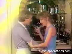 Retro Couple Foreplay Over Alcohol