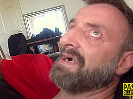 Riding and throating chubby sub spidergagged