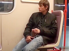 Risky Jerk Off On Subway
