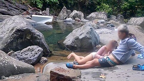 Risky Sex On Falls Random Stranger Hard Fucks My Pussy On Public