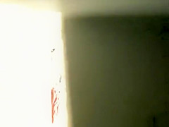 Room mate spying under the door