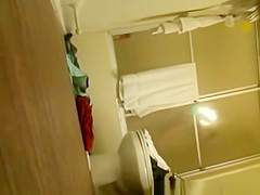 Room mate spying under the door
