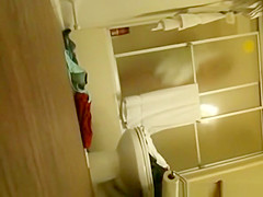 Room mate spying under the door