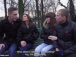 Russian College Girls In Foursome Copulation