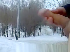 Russian pervert public wank