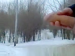 Russian pervert public wank