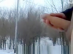 Russian pervert public wank