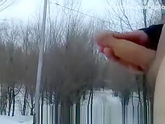 Russian pervert public wank