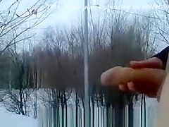 Russian pervert public wank