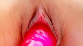 Sensuous brunette with a heart-shaped booty Jane fucks a huge dildo