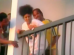 Sex on hotel balcony