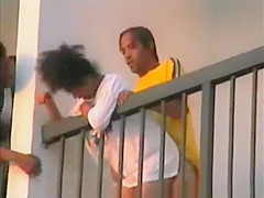 Sex on hotel balcony