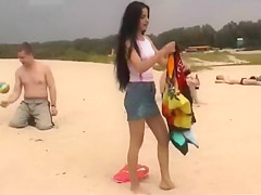 Sexy Amateur Russian Girls Doing Nudism on Public Beach