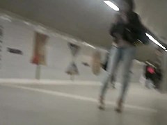 Sexy Ass in Jeans at Railway