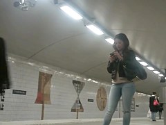 Sexy Ass in Jeans at Railway