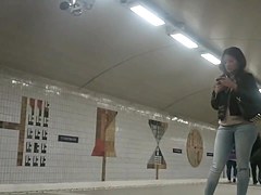 Sexy Ass in Jeans at Railway