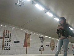 Sexy Ass in Jeans at Railway