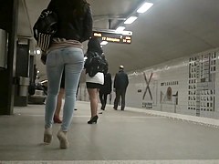 Sexy Ass in Jeans at Railway