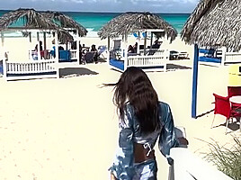 Sexy Monika Fox Walks Along Beach Of Varadero - Monikafox