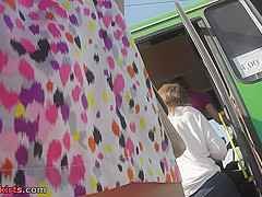 Sexy upskirt video with a gal in leopard panties