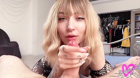 Shamelessxx - Fishnet Blonde Sucks Big Dick And Fuck