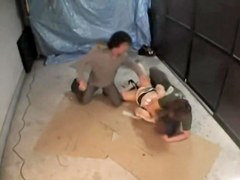Sharking video with asian broad drilled hard by two hot rods