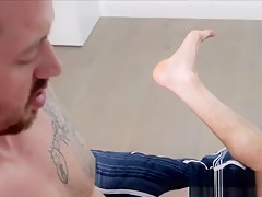 Showering stud bareback fucks and sperms
