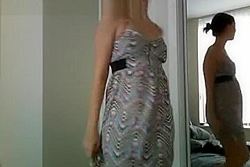 Shy teen 18+ Masturbates In Her Dress