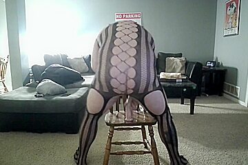 Sissy Takes Dildo To Ass And Eats Cum