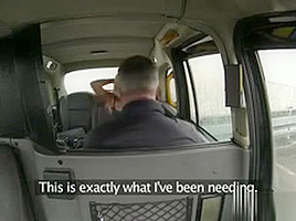 Skanky Big Boobs Customer Fucked With Fake Driver In The Cab