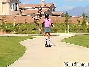 Skater teen 18+ masturbates on a bench