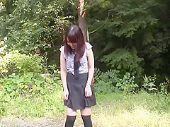 Skinny Japanese teen 18+ Takes A Stark Naked Walk Outside