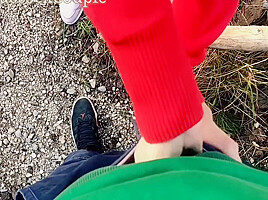 Skinny teen 18+ Masturbate Handjob My Horny Dick Outdoor In The Wood 7 Min