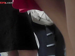 Slim girl upskirt scene attracts with tasty bubble ass