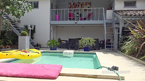 Slut Fucked Raw In The Swimming Pool - CrunchFrenchBareback
