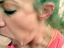 Slut Wife Sucking Cock In The Woods