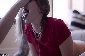 Slutty teen 18+ Sweet Talks Her Step Daddy By Offering Her Tight Pussy 13 Min - Laney Grey