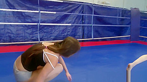 Smalltits dyke fingered by after wrestling