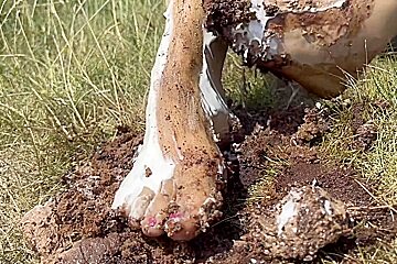 Smashing A Cake With My Feet  The Chocolate And Cream Gateaux Feels So Nice Between My Toes