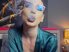 Smoking And Teasing A Large Cigar !