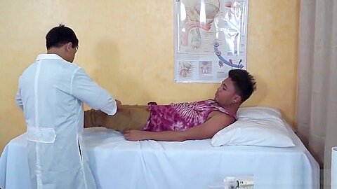 Smooth asian gets examined by kinky doctor