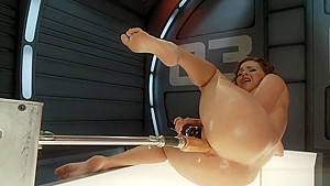 Solo anal slut banging machine