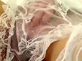 Some White Lace Lingerie, Lying In Bed After A Bath, She