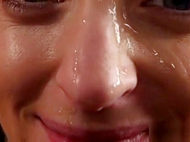 Spicy Looker Gets Cumshot On Her Face Sucking All The Jizm