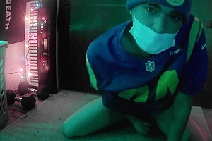 Sporty Femboy Strips And Plays With Himself