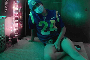 Sporty Femboy Strips And Plays With Himself