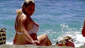 Spy beach mature with nice puffy nipples huge hard areolas
