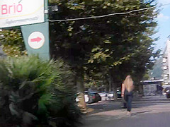 Spy beautiful blonde's ass in tight jeans and wedges