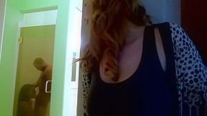 Spying redhead gets pussy stuffed
