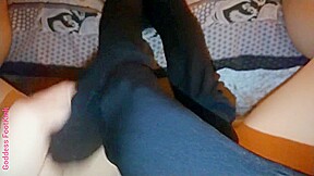 Starting Footjob In My Smelly Pantyhose & Then Taking Them Off So He Cums All Over My Bare Feet